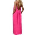 thumbnail image 5 of Women's Open Back Spaghetti Strap Beach Maxi Dress Loose Flowy Vacation Sundress RD1 XXL, 5 of 7