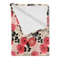 thumbnail image 2 of Floral Soft Flannel Fleece Blanket, Modern Abstract Big Circled Abstract Flowers Blossoms and Leaves Artwork Print, Cozy Plush for Indoor and Outdoor Use, 60" x 80", Pink and Black, by Ambesonne, 2 of 5