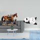 thumbnail image 2 of Figura Decorativa De Resina Con Forma De Caballo Y Panda, Ideal Para Decorar El Escritorio O Como Reloj De Pared Moderno Y Adorable. Perfecto Para La Decoración Del Hogar, La Oficina O La Sala, 2 of 8