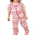 thumbnail image 2 of Family Matching Clothes Christmas Sleepwear  Tree Print Tops Trousers Baby Romper Pajamas Set, 2 of 7