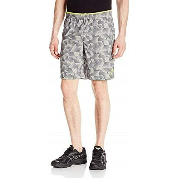 ASICS Men's Tiebreaker Training Short MS0843CW (Light Grey/Neon Lime/XX-Large)