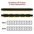 thumbnail image 5 of Harmonica Professional Harp Armonica Key of C 24 Hole Polyphony Diatonic Mouth Organ with Case for Blues Folk Jazz Pop for Student Teacher Beginner Gift, 5 of 6