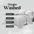 thumbnail image 5 of Casa Platino Queen Comforter Set 3 Piece – Duvet Insert Queen- Soft & Cozy Brushed Microfiber Queen Size Bed Set in a Bed with Queen Comforter & 2 Queen Pillow Shams - Ticking Stripe Silver, 5 of 9