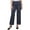 Navy Stripe, variant on Womens Petites Belted Stripe Cropped Pants