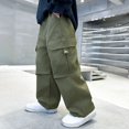 thumbnail image 2 of Ruyang Kids Fleece Lined Hiking Snow Ski Pants Boys Waterproof Winter Warm Outdoor Active Pants with Zippered and Pocket, 2 of 5