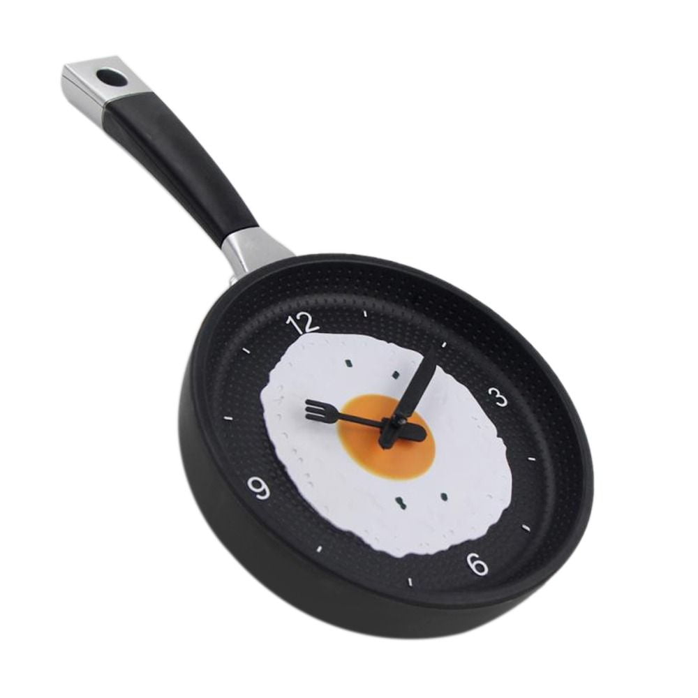 Creative New Design Home Decor Frying Pan with Fried Eggs Pot Clock For