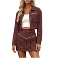 thumbnail image 3 of Sentmoon 2 Piece Outfits for Women Set, Fringe Western Style Top with Pants, Cowgirl Casual Suit for Party S-2XL, 3 of 9