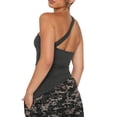 thumbnail image 3 of ZAXARRA Women Vest, Sleeveless One-shoulder Irregular Solid Slim Fit Summer Tops for Club Party, 3 of 4