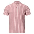 thumbnail image 4 of Mens V Neck T Shirts White Shirts Men T Shirts for Man 2025 Trendy Stripes Mens Shirts Dress Vintage Shirts Short Sleeve Cotton Linen Comfy Loose Fit, 4 of 7