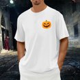 thumbnail image 2 of Dakiuu Halloween Pumpkin Face Graphic T Shirt for Men Women Unisex Casual Short Sleeve Tee Classic Loose Fit Autumn Everyday Wear, 2 of 4