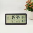 thumbnail image 3 of Digital ,Battery Operated Small Desk Clocks,with Date,Week,Indoor Temperature And Humidity,6 Inch LCD Wall Clock for Bedroom Home Office - Black, 3 of 8
