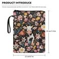thumbnail image 7 of HELLHERO Cow Flowers Cute 1 pc Gift Zipper Bag 11.42 x 8.66 Inch Polyester Book Sleeve Cover Book Organzoer Holder with Handle Birthday Gift for Mother, 7 of 7