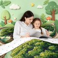 thumbnail image 4 of Homewish Vintage Nature Tree Twin Comforter Sets,Mountain Landscape Bedding Set,Green Cream,Reversible,2 Pieces,1 Comforter and 1 Pillowcase, 4 of 7