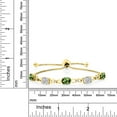 thumbnail image 2 of Gem Stone King 18K Yellow Gold Plated Silver Green Tourmaline and Lab Grown Diamond Bracelet for Women | 3.54 Cttw | Gemstone October Birthstone | Oval 7X5MM | Fully Adjustable 9 inch, 2 of 3