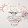 thumbnail image 3 of GYRATEDREAM Baby Toddler Girls Swimsuit Swimming Costume One-Piece Cute Stripe Sleeveless Ice Cream Print Bathing Suit Outfits 3-4 Years, 3 of 5