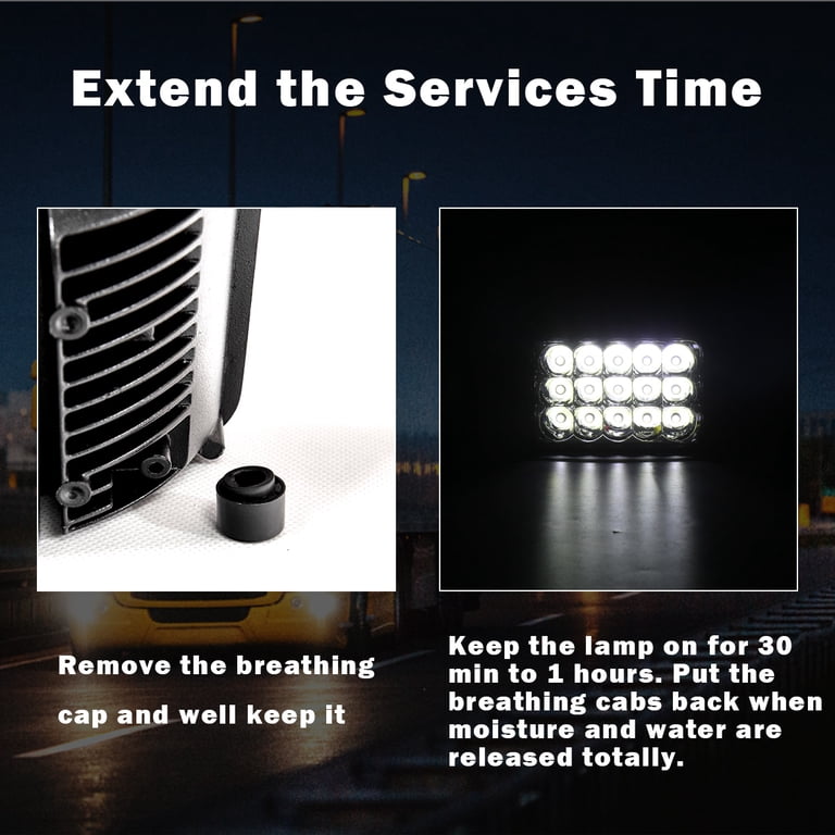Buy Automatic Heated Lens 4x6 Rectangle Led Truck Sealed Beam 12v 24v
