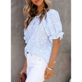 thumbnail image 2 of Blusa de gasa de manga corta para mujer, Blusa de gasa de manga corta para mujer Blusa de gasa de verano para mujer Tops de manga corta para mujer Valor excepcional, 2 of 6