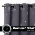 thumbnail image 2 of Aurora Home  Silver Foil Snowflake Thermal Insulated Blackout Curtains Grey - 84"L, 2 of 5