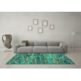 thumbnail image 3 of Ahgly Company Indoor Rectangle Oriental Turquoise Blue Modern Area Rugs, 2' x 5', 3 of 4