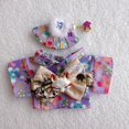 thumbnail image 5 of 3Pcs Doll Clothes Sets - Handmade Japanese Kimono Outfit for Dolls 15cm/17cm, Headwear & Dress & Belt with Bow, Cute Clothing Sets, 5 of 6