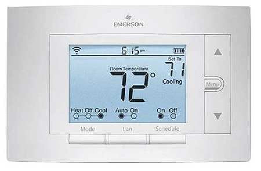 EMERSON 1F87U42WF WiFi Thermostat , 7 Programs, 4 H 2 C, Wall Mount