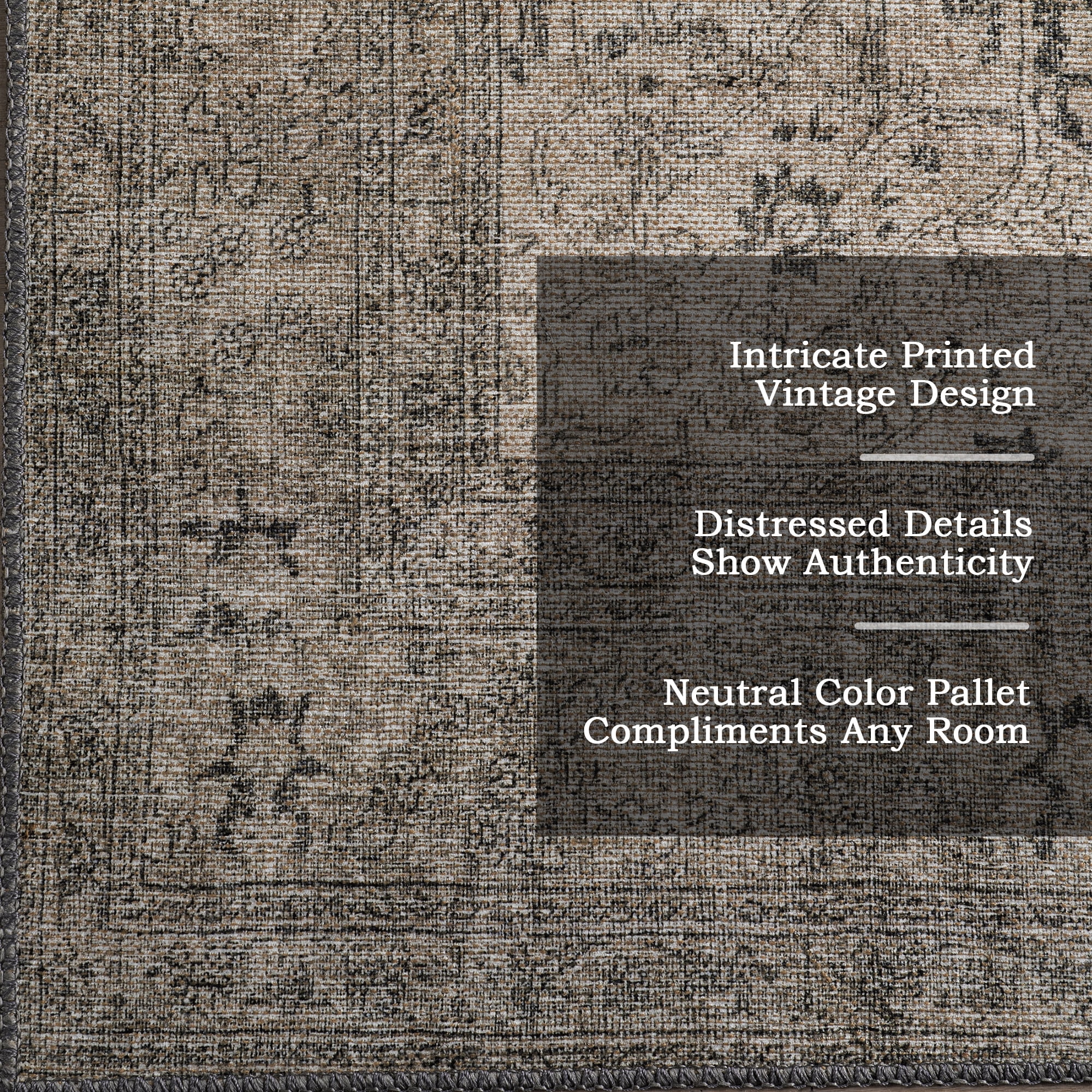 Nuloom Hillstone Collection Traditional Vintage Medallion Area Rug, 5' x 8', Agnetha Grey