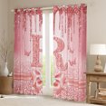 thumbnail image 2 of Manfei Kawaii Bowknot Alphabet R Blackout Curtains Set of 2 (52x84 Each) for Female Women Teens,Bling Glitter Splash Window Curtains,Flying Butterfly Curtains and Drapes,Dreamy Princess Decor, 2 of 6