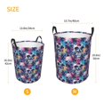 thumbnail image 3 of Balery cool Skull colorful Cesta de ropa redonda con asas, impermeable, independiente, para ropa, juguetes, dormitorio y familia-Medium, 3 of 6