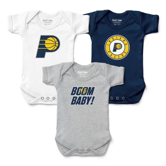 Infant Chad & Jake Indiana Pacers Three-Pack Bodysuit Set