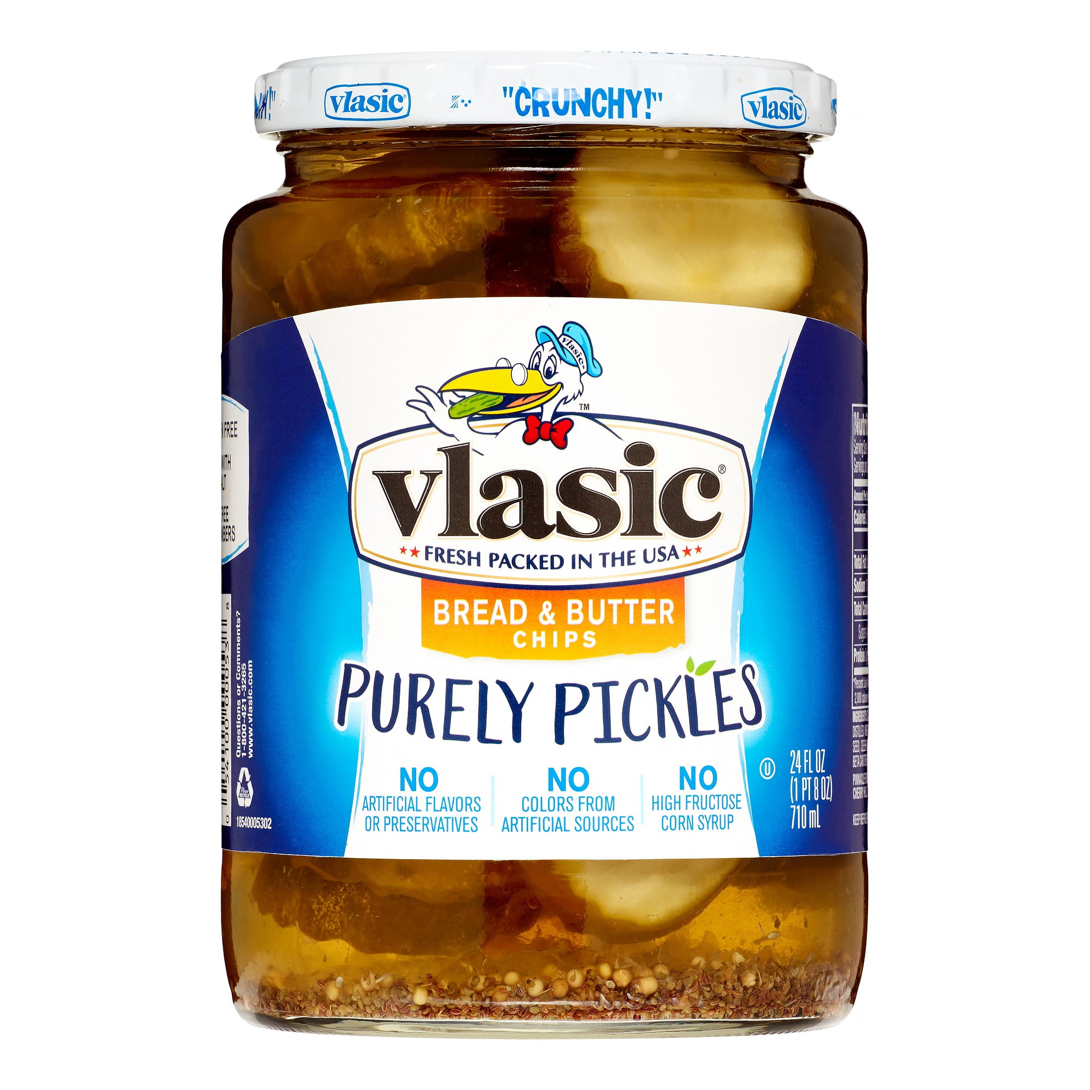 Vlasic Purely Pickles, Chips, Bread & Butter, 24 Fl Oz