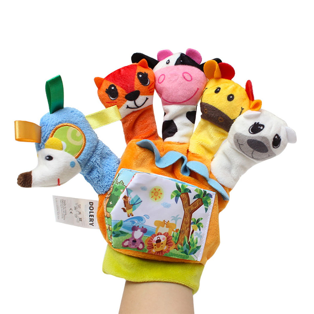 Peluche marionnette à main animaux de ferme enfants Baby Soft Gant Jouer Jouet avec Son 10" 