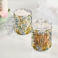 thumbnail image 2 of Yayeee 4 Pack Qtip Holder Bathroom Cotton Swab Canister with Lid Clear Dispenser Set, Yellow Floral, 2 of 6