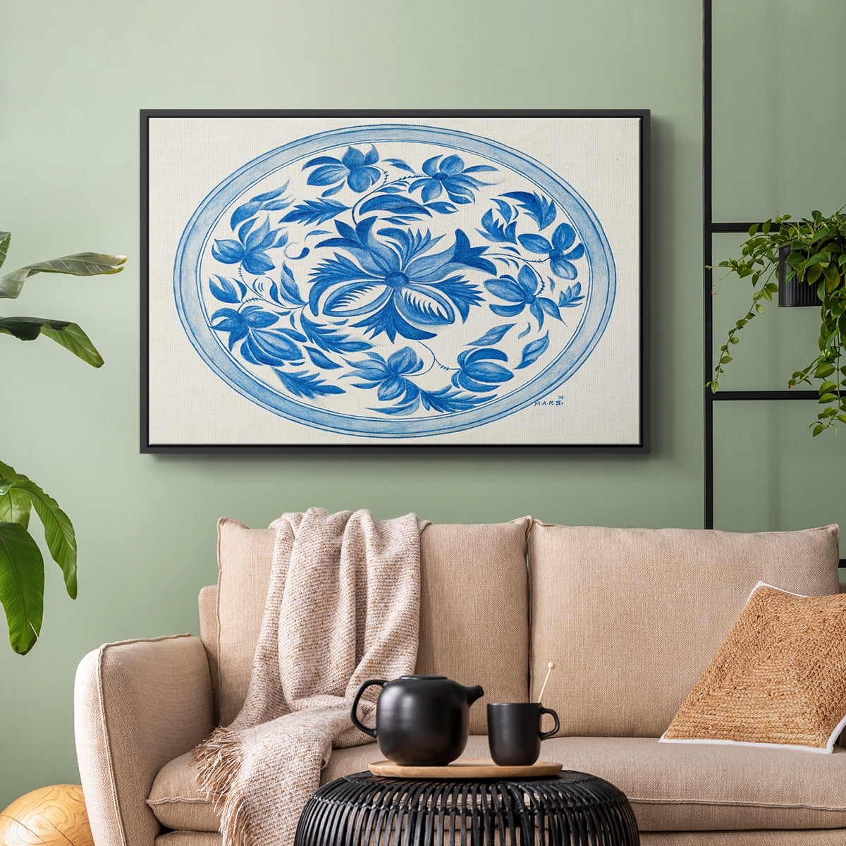 Vintage Landscape-CXXIII By Wexford Home Framed in Black Wood Gallery Wrapped Canvas 17 in. x 25 in.