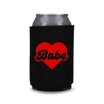 Valentine's Beer Cooler, Babe Coolies, Couple Valentine's Coolies, Drink Accessory, Custom Valentine's Gift, Heart's Day, Couple Gift (Black)
