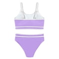 thumbnail image 4 of Usaibhir Girls Swimsuit Two Piece High Waist Athletic Piping Girls Bathing Suit Cute Fashion Classic Bikinis Set Kids Swim Suits 9-15T, 4 of 8