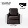 thumbnail image 4 of Modern Leather Swivel Chair Barrel Chair, Accent Armchair With Removable Pillow for Living Room Brown, 4 of 8