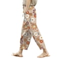 thumbnail image 5 of Casual Pants for Women Elastic Drawstring Waist Loose Straight Leg Summer Casual Linen Beach Pants with Pockets, 5 of 5