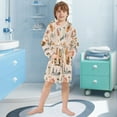 thumbnail image 5 of FORMRS Niños Bathrobe Unisex Hooded Robe Soft Plush Pajamas Sleepwear, Size 2-3T, Campfire Pattern, 5 of 7
