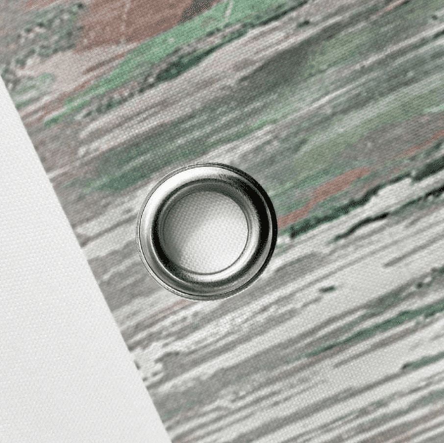 Abstract Shower Curtain, Modern Aesthetic Green Stripe Shower Curtain Set With 12 Hooks For Bathtub Bathroom Gray Green Contemporary Abstract Painting Fabric