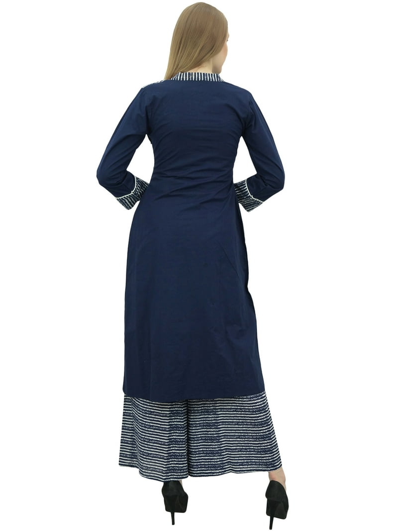 chinese dress ladies Blue Zoha Mulmul Cotton Chikankari A-Line Kurti main image 0