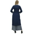 thumbnail image 3 of Phagun Women's Navy Blue A-Line Kurti Kurta Dress With Palazzo Indian Clothing-18, 3 of 7
