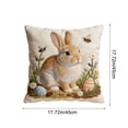 thumbnail image 4 of Fwttom Pillow Covers 18x18, Imitation Embroidery Easter Decorations Throw Pillow Covers, Short Lint Home Spring Decor for Bedroom Couch Cushion Cover, 4 of 7