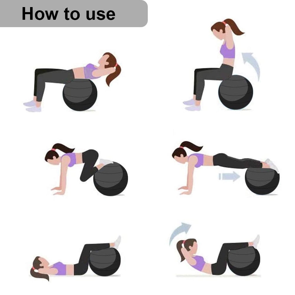 Exercise Ball for Balance Stability Fitness Workout Yoga Pilates at Home Office-purple&39.3inch/328cm