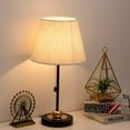 thumbnail image 4 of Black Modern Nightstand Lamps with Metal Base and Fabric Shade, Small, 4 of 7