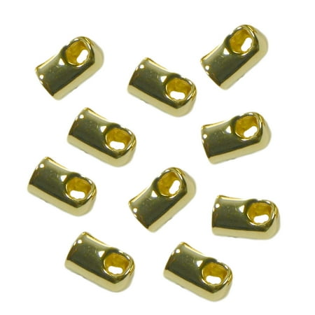 Brass 2 Hole - Cord End Glue-in Style Gold-plated Brass 5 5x3 5mm 2 5mm Hole