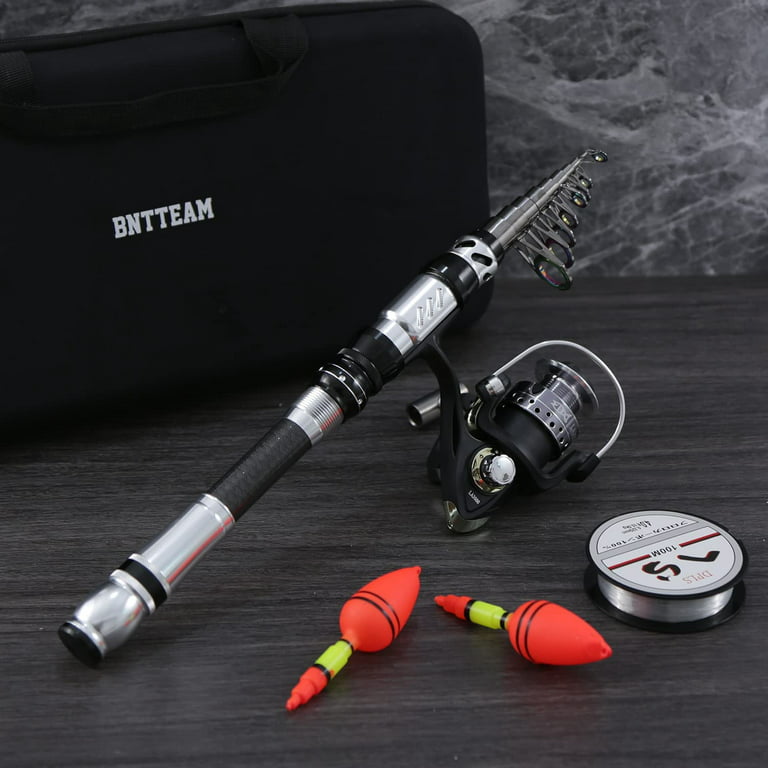 Fishing Rod and Reel 1.8M/5.9FT Travel Telescopic Fishing Rod with Spinning  Reel Set for Saltwater and Freshwater Beginner Fishing Combo