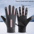thumbnail image 1 of Guantes de invierno para mujer con forro de lana, pantalla táctil cálida e impermeable, guantes de ciclismo al aire libre, guantes deportivos antideslizantes, para hombre, 1 of 5
