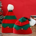thumbnail image 4 of SPRING PARK Christmas Wavy Stripes Plush Ball Knitted Hat, Xmas Baby Beanie Knit Hat for Children, 4 of 6
