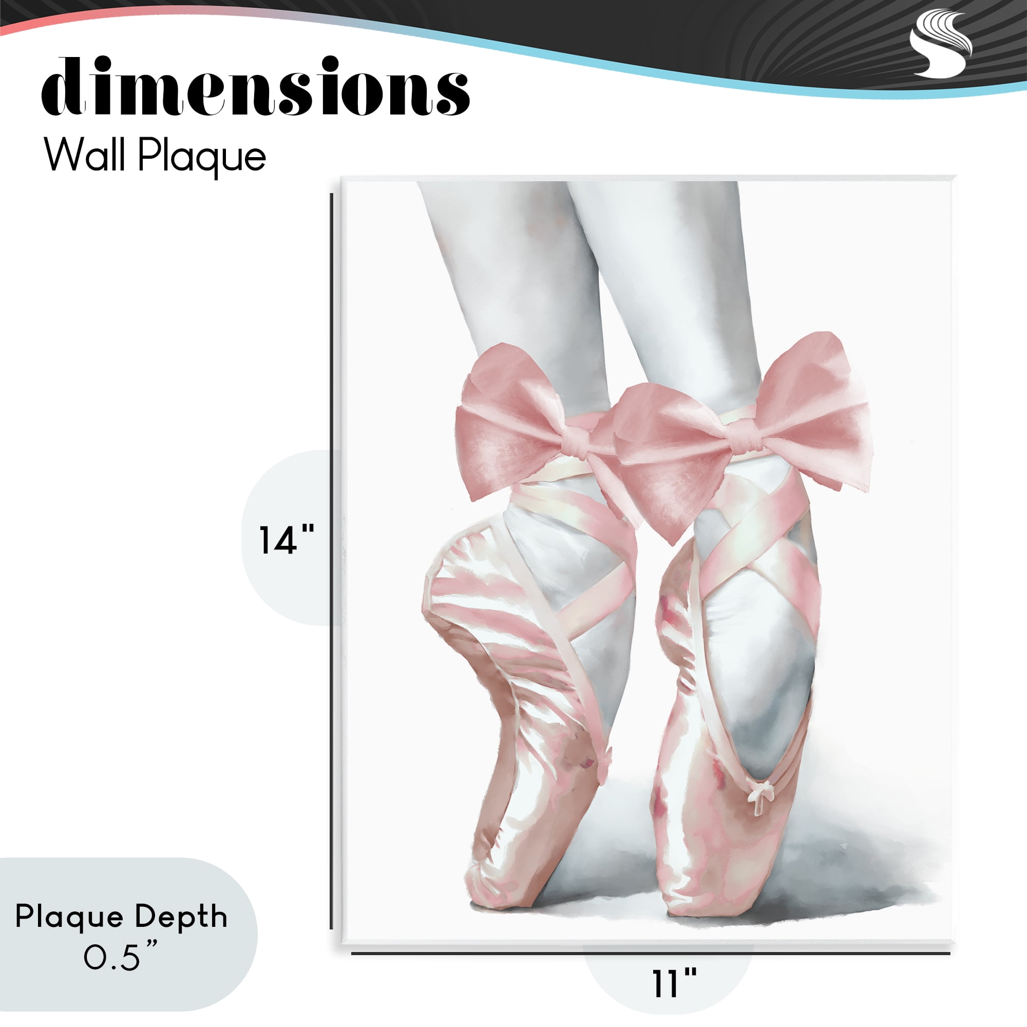 Stupell Industries Ballet Pointe Shoes Wall Plaque Art, design by Elizabeth Medley