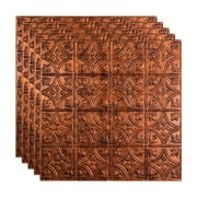 FASÄDE Traditional Style/Pattern 1 Decorative Vinyl 2ft x 2ft Lay in Ceiling Panel in Moonstone Copper (5 Pack)